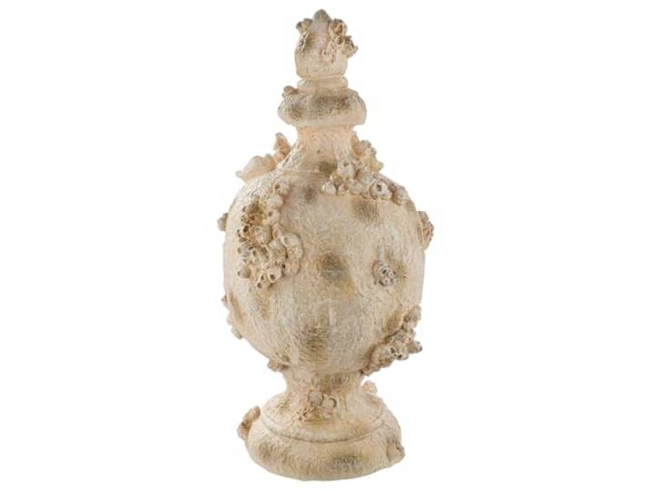 Gilde Objet de décoration Seychelles en résine - Hauteur 50 cm - Amphora - Blanc Vieilli - Motif Corail et Coquillages
