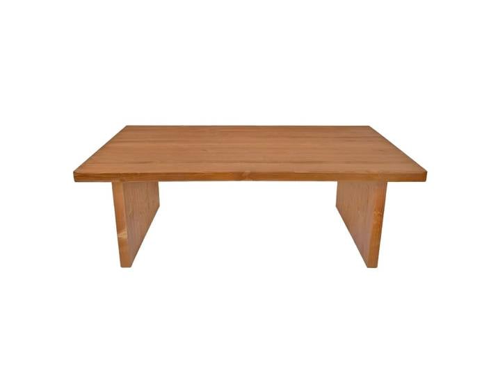 Table basse en bois massif rectangulaire ton chêne 120cm