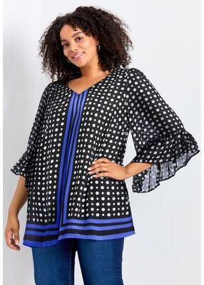 Plus Size Women's Strike A Pose Tunic by Avenue in Black Cobalt (Size 16)