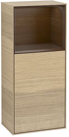 Villeroy und Boch Finion Seitenschrank F530GNPC 41,8cm, rechts, Ladestation, Regal Walnut Veneer, Oak Veneer