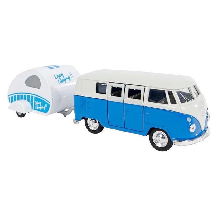 Kids Globe Farming VW T1 1963 mit Wohnwagen (041.540371)