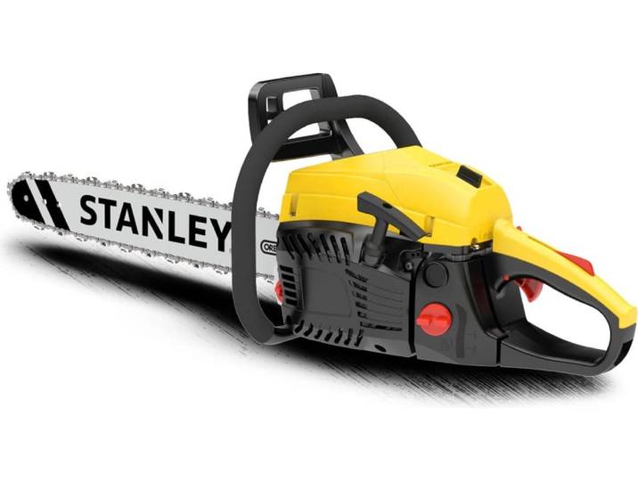 Tronçonneuse à essence Stanley 46cc - Tronçonneuse avec longueur de guide 40.6 cm - Outil de jardin avec poignée ergonomique - Fonction Easy-Start - Accessoires de jardin pour le bois et les branches