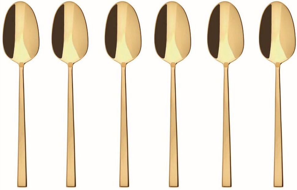 Kaffeelöffel SAMBONET "Rock 6 Stück", gold (goldfarben), 6 Stk., Edelstahl, Esslöffel, Kaffeelöffel goldfarben 6 Stk.