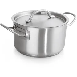 WAS Germany 2x Bratentopf mit Deckel Cookware 53, Ø 24 cm, Chromnickelstahl