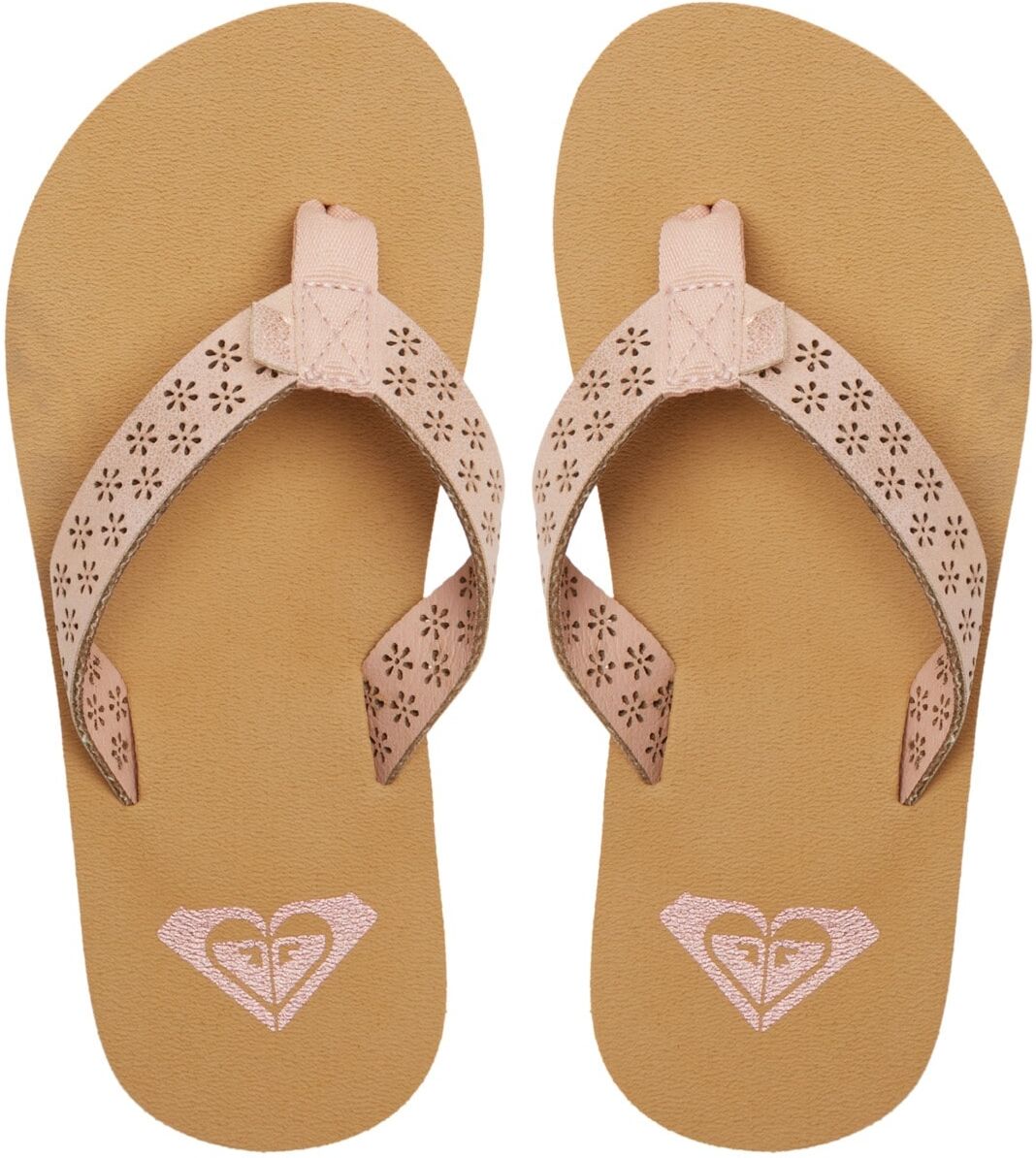 Zehentrenner ROXY "Porto", Mädchen, Gr. 34, pink (barely pink), Obermaterial: 95% synthetisches PU, 5% Polyester / Futter: 100% synthetisches PU / Außensohle: 100% EVA., Schuhe Zehentrenner