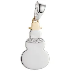 DIAMOUR Schneemann-Anhänger 5 Brillanten zus. ca. 0,02ct Gold 585