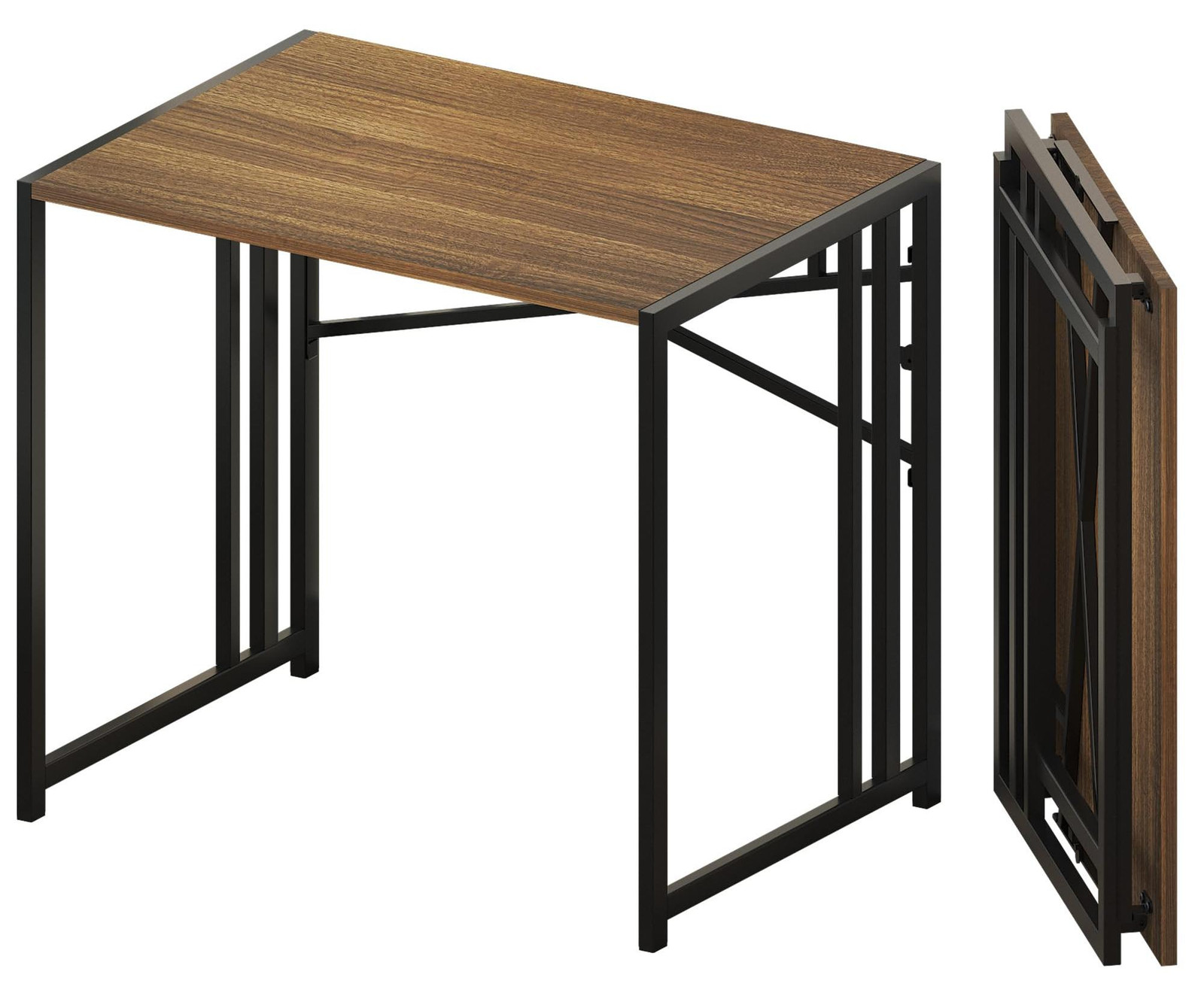 Selius Computerbureau Opvouwbaar - Espresso - Breedte: 83 cm, Hoogte: 75 cm, Diepte: 40 cm