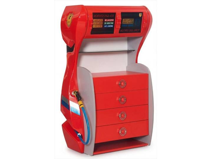 Xlmoebel Kommode Kommode Tankstelle Kinderzimmer Rot Racing Design Ablage (1 St., 1-tlg)