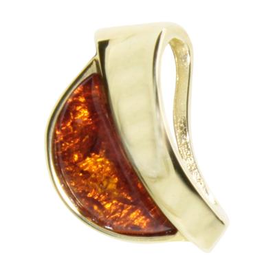 Kettenanhänger OSTSEE-SCHMUCK "Ostsee-Schmuck Anhänger Gleiter-Lale Anhänger Gleiter-Lale", gelb, Schmuckanhänger, Damen, 18x12mm, Silber 925 (Sterlingsilber), 2,6 g, Kettenanhänger