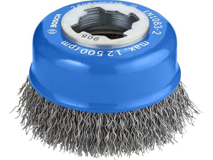 Bosch 1x Brosse boisseau à fils ondulés PRO Metal clean \, X-Lock pour Acier\, Ø 75 mm Professional Accessoire Petite meuleuse angulaire