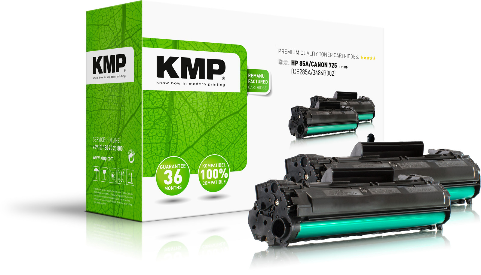 KMP Toner HP CE285A Black 2-pack Remanufactured