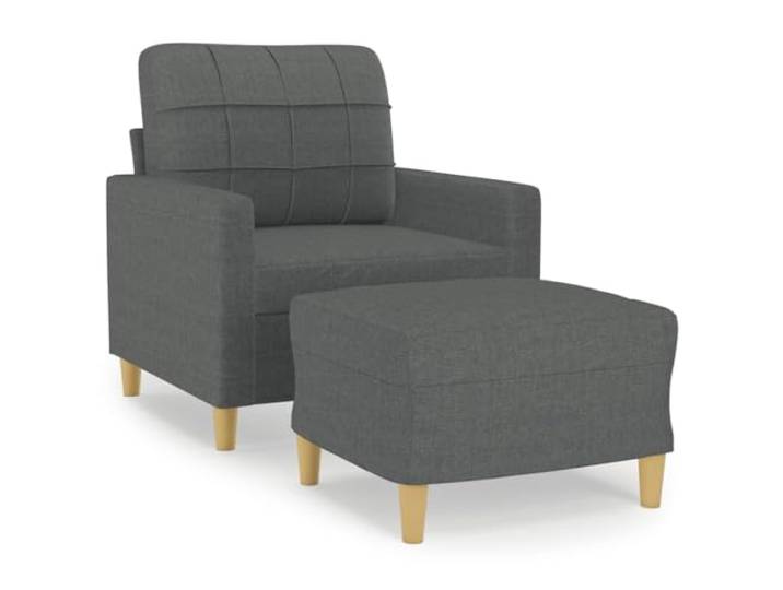GHVBNMF Sessel mit Hocker Dunkelgrau Relaxsessel Set Stoff Polstersessel Bequemer Polstersessel mit separatem Fußhocker für Wohnzimmer und Schlafzimmer. Atmungsaktiver Stoffbezug in Dunkelgrau.