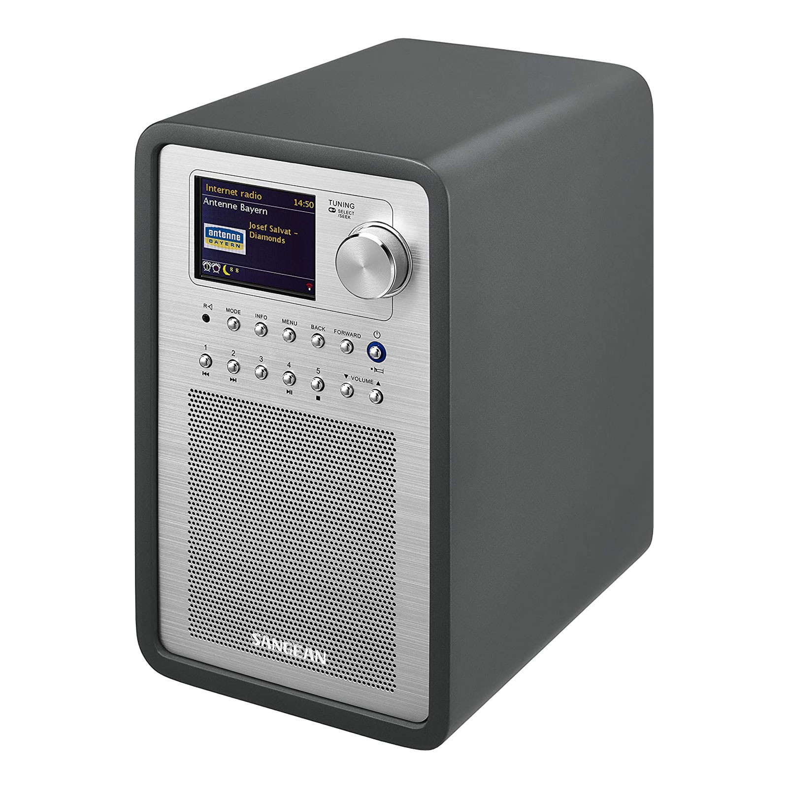 Sangean Revery R5 Internetradio met DAB+ en Spotify, Zwart/Zilver