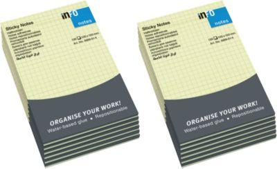 INFO Haftnotizen, kariert, 100 mm x 150 mm, 12 x 100 Blatt