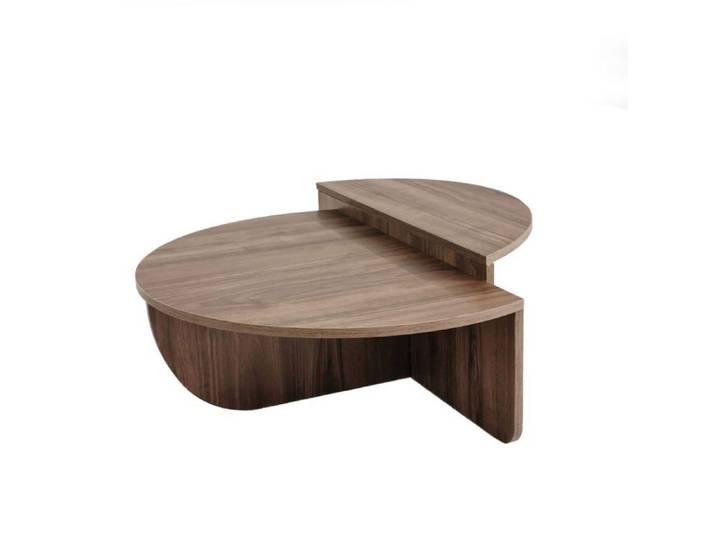 Toilinux - Table basse 2 demis-cercles en panneaux de particules Diam.90cm
