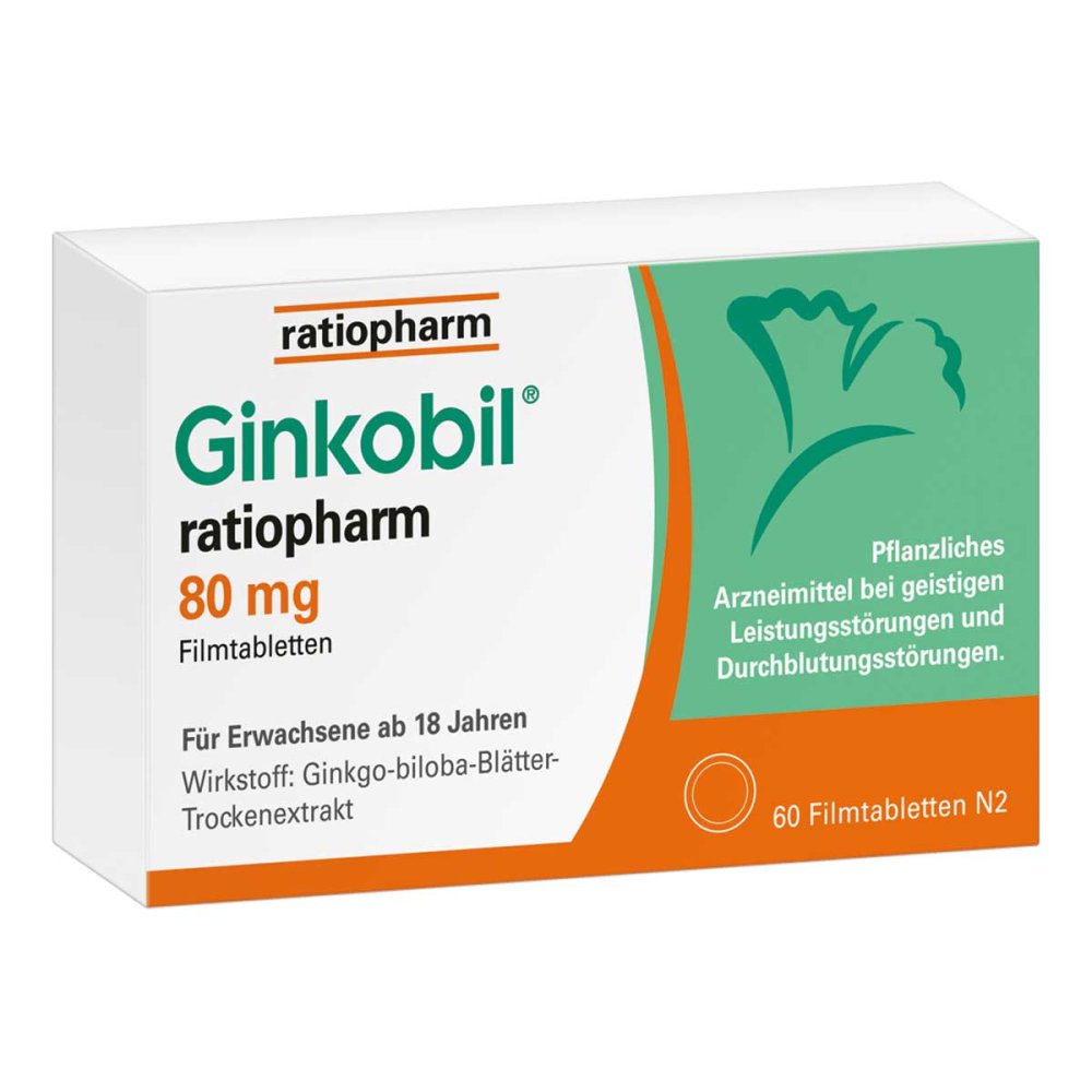 ratiopharm GmbH Ginkobil ratiopharm 80mg mit Ginkgo biloba 06680846