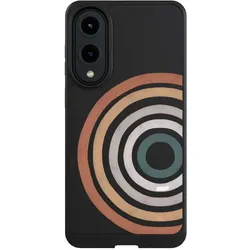 Nivocase Hülle für Samsung Galaxy S25 Edge Handyhülle NIVOcore Case Schwarz Kreise Regenbogen Wasserfarbe (Samsung Galaxy S25 Edge), Smartphone Hülle, Schwarz, Mehrfarbig