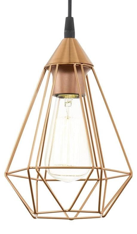 Eglo Hanglamp Tarbes Koper/Zwart Diameter: 17 cm