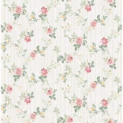 Seabrook Designs Nithya Floral Trail Unpasted Wallpaper