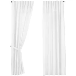 SCHLAUFENGARDINE 2ER SET »Jena« HxB 145x140 cm Weiß