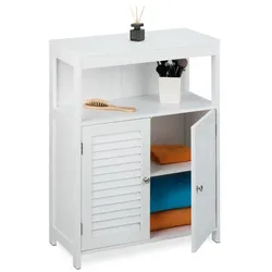 Relaxdays Weißer Badschrank Weiß,Silber