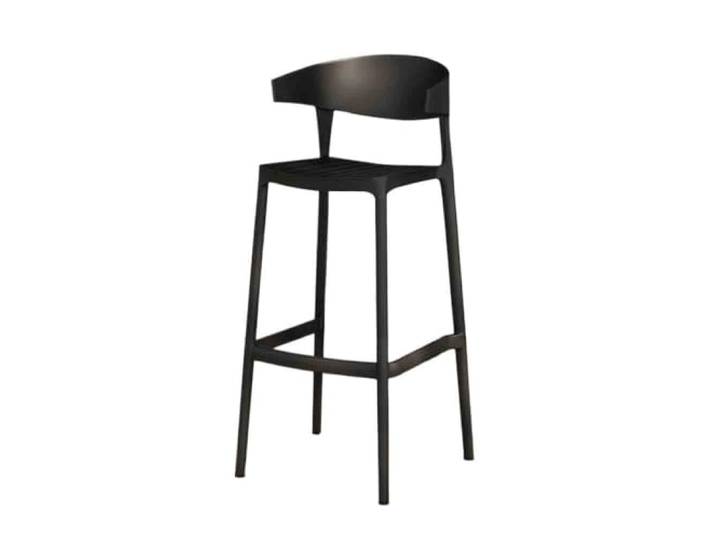 Barstühle Barhocker, stapelbar, hohe Hocker mit Kaffee-Rückenlehne(Schwarz)