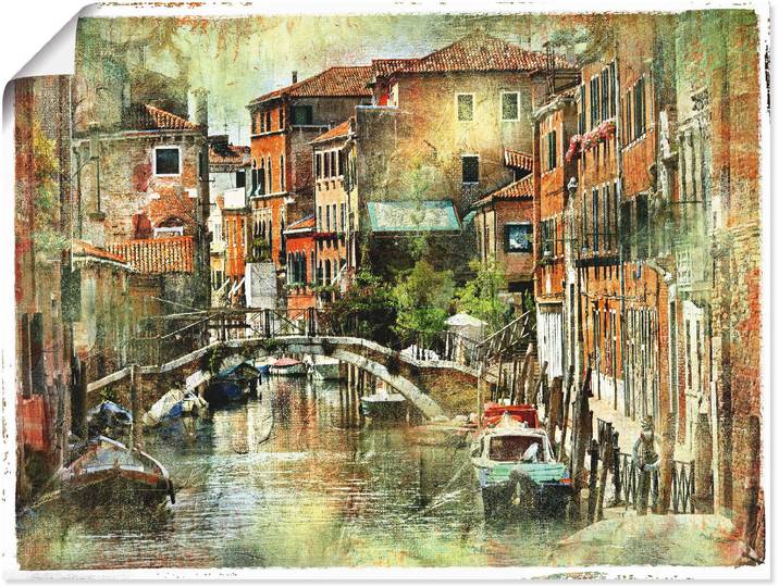 Wandbild ARTLAND Kanal in Venedig , bunt (farbe bild(er): bunt), B:40cm H:30cm, Bilder, Wandbild, als Leinwandbild, Poster in verschied. Grössen