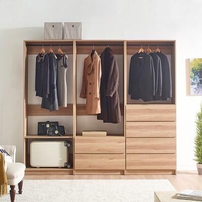 Klair Living "Prosper Freestanding Walk in Wood Closet System - 83"" H x 94.2"" W x 15.7"" D"