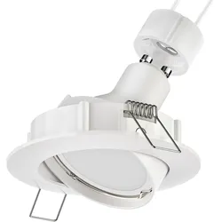 ledscom.de LED Decken-Einbaustrahler CIRC schwenkbar weiß GU10 LED Lampe, weiß, 3-Stufen Dimmen ohne Dimmer mit Lichtschalter: 609lm / 270lm / 609lm