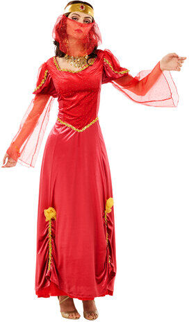 Kleid "Königin", rot/gold