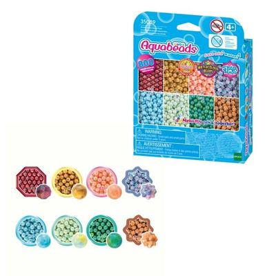 Aquabeads 35089 - Aquarellperlen, 800 Bastelperlen in 8 Aquarellfarben, Nachfüllset