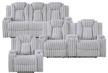 Fremont & Park Brynda Corduroy 3-Piece Manual Double Reclining Sofa Sets