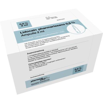 Lidocain pharmarissano Ampulle 0,5% 2 ml Inj.-Lsg. 100x2 Injektionslösung