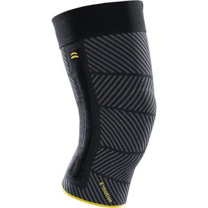 medi medi Kniebandage Genu E+motion 3.0, extraweit, schwarz/gelb, mit Silikonring, Merino, Größe IV