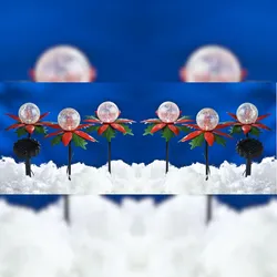 LED Solar-Weihnachtsterne 2x3er mit Farbwechsel Weihnachtsdeko Gartendeko Balkon