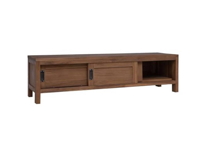 MNCVXAXG TV-Schrank aus massivem Teakholz und 110 x 30 x 30 cm mit Türen TV-Schrank aus massivem Teakholz, 110 x 30 x 30 cm, Schiebetüren, Wandbefestigung, 40 kg Kapazität, Landhausstil