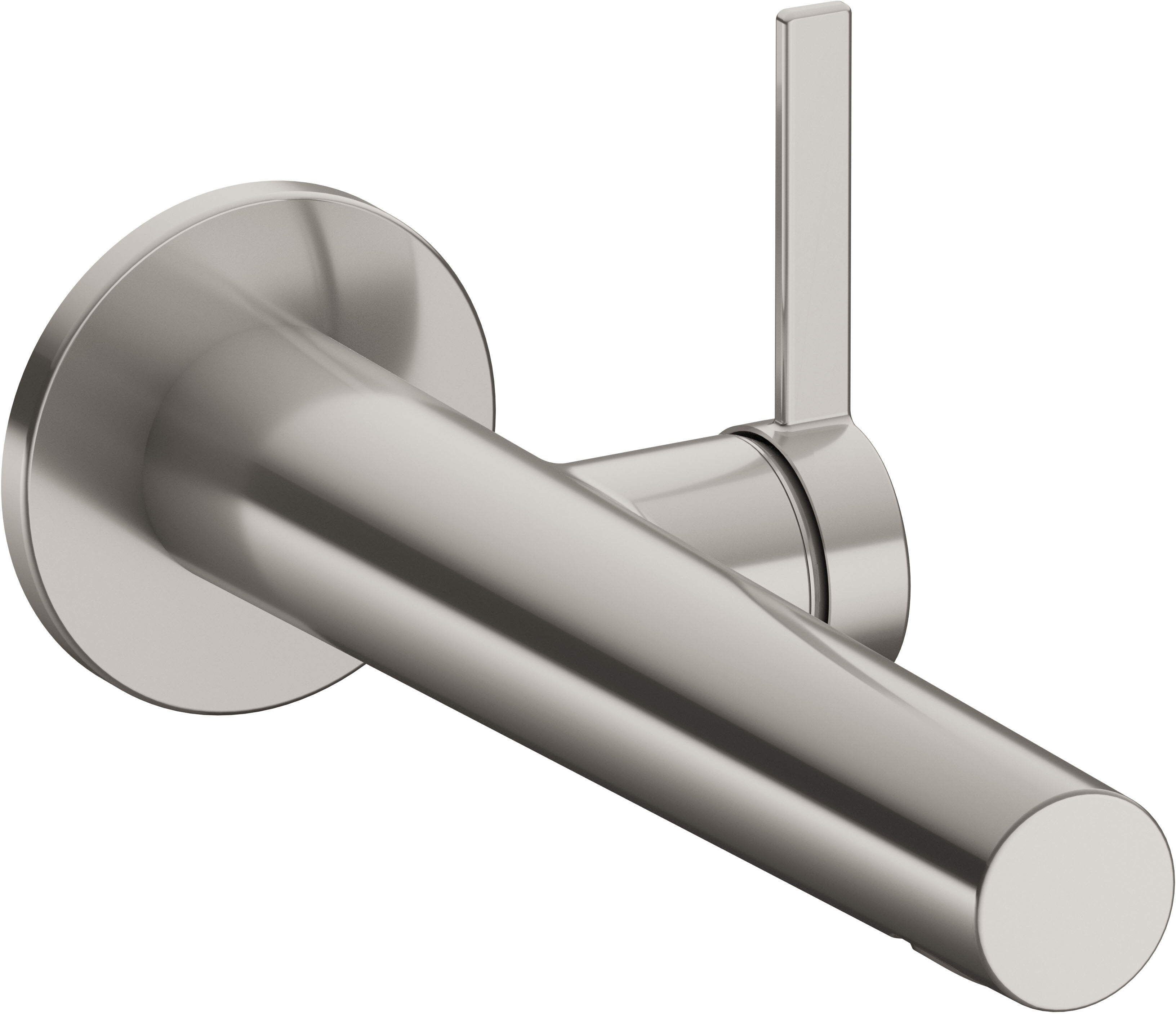 Keuco Ixmo mitigeur lavabo 59516051101 projection 219mm, nickel brossé, fixation murale, rosace ronde