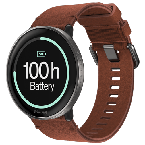 Polar Ignite 3 Titanium Bruine Leren Armband M-L