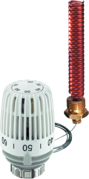 Heimeier Thermostat-Kopf 6672-00.500 R 1/2x128mm, weiß, Wendel-Tauchfühler