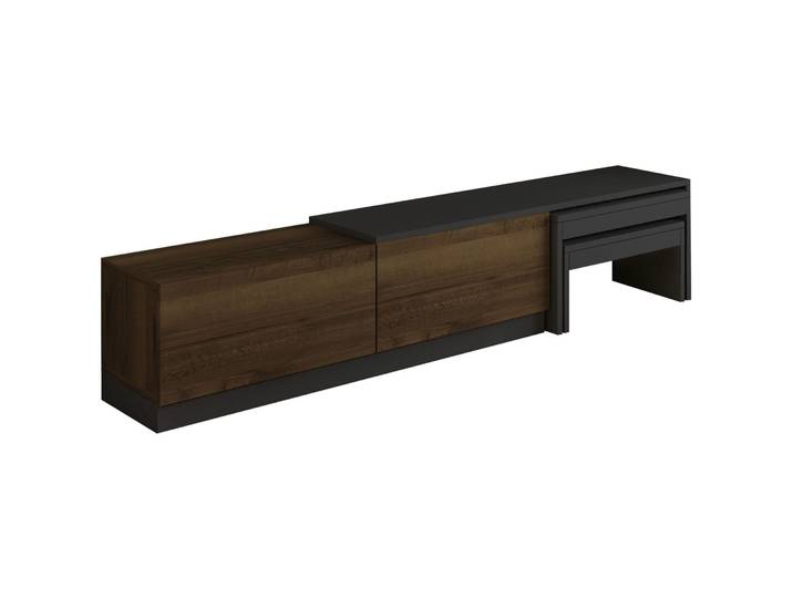 TV-Möbel Georis Anthrazit/Antiker Nussbaum Holzwerkstoff B 180 cm