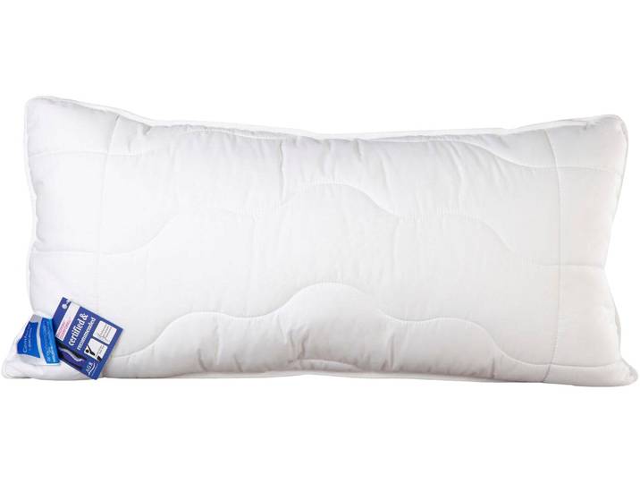 Nackenstützkissen JEKATEX Kissen Basic , weiss (weiß), B:40cm H:16cm L:80cm, Bezug: 100% Polyester. Füllung: 100% Polyester, Kopfkissen, Nackenstützkissen, Zertifiziert durch die Aktion gesunder Rücken (AGR) e.V.
