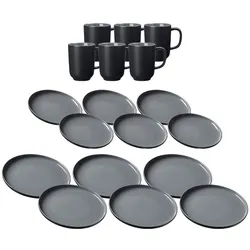 TAFELSERVICE Jasper schwarz 18er Set