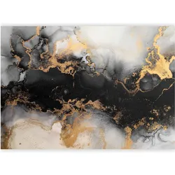 Artgeist, Tapete, Fototapete - Gold Explosions - an Abstract Pattern Inspired by Marble