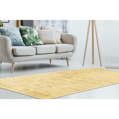 Teppich PADIRO "Karma 125", gold, B:200cm H:8mm L:290cm, Viskose, Teppiche, Teppich, Handgewebter Teppich mit 3D-Design, weiche Haptik, pflegeleicht