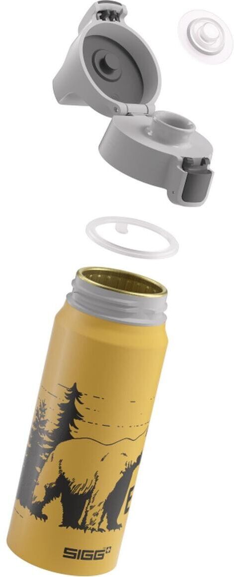 Trinkflasche SIGG "WMB ONE Kids Brave Bear 600 ml", Baby, Gr. 600ml, gelb, Aluminium, Trinkflaschen Trinkflasche gelb 600ml