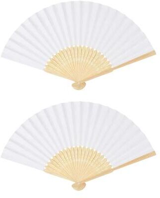 Inspired Finds 7 In Chinese Style Blank Folding Hand Fan For Calligraphy And Painting 2pcs