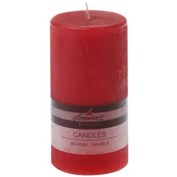 Stumpenkerze Raureif 15 cm Wachs Rot Rubin XL (Extra Large)