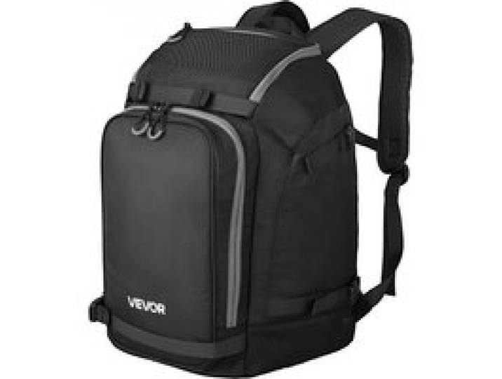 VEVOR Skitasche, 55 L, Reiserucksack für Snowboardstiefel, Skischuhtasche aus strapazierfähigem 1680D Oxford, Skisack für Ski, Snowboard, Helm, Schutzbrille, Handschuhe, Zubehör (schwarz)