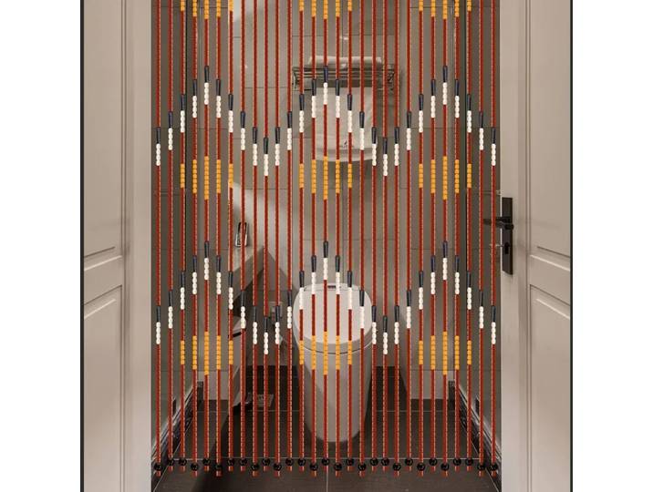 Rideau de perles en bois fait à la main, corde ondulée rétro, stores en bois, moustiquaire pour porche ou chambre à coucher, diviseur, décoration artistique pour la maison