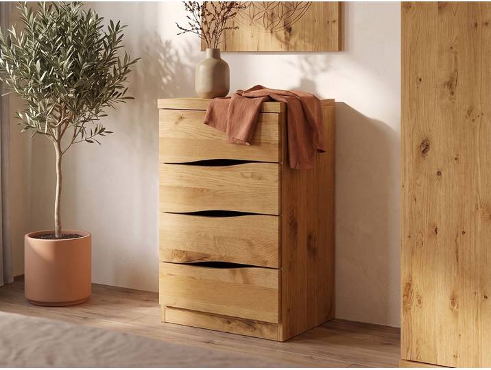 Kommode „Astrid“ 50 cm Wildeiche Massivholz Wildeiche